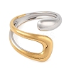 304 Stainless Steel Open Cuff Rings for Women RJEW-Z058-03G-2