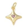 Rack Plating Brass Micro Pave Cubic Zirconia Pendants X-KK-K392-54G-1