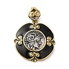 Brass with Cubic Zirconia & Enamel Pendants KK-Z033-06AS-1