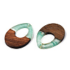 Transparent Resin & Walnut Wood Pendants LS-RESI-ZX017-24-2