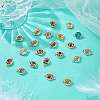 32Pcs 7 colors Glass Connector Charms GLAA-AR0001-29-2