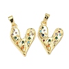 Brass Micro Pave Clear Cubic Zirconia Pendants KK-B139-03G-1