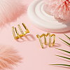 2Pairs 2 Colors Rack Plating Claw Brass Clip-on Earrings EJEW-GO0001-08-3