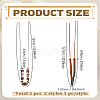 2Pcs 2 Styles Imitation Leather Southwestern Cowboy Hat Belt AJEW-LP0007-39-2