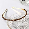 Wire Wrapped Natural Tiger Eye Chip Hair Bands PW-WG27230-18-1