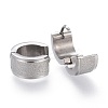 Tarnish Resistant Textured 304 Stainless Steel Huggie Hoop Earrings EJEW-L252-017P-2