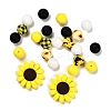 23Pcs Sunflower & Round Silicone Focal Beads LS-SIL-L005-01D-2