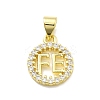 Rack Plating Brass Micro Pave Cubic Zirconia Pendants KK-D359-31G-1