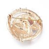 Golden Plated Alloy Brooches X-JEWB-L011-001G-2