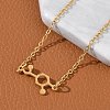 304 Stainless Steel Chemical Symbol Pendant Necklaces NJEW-Z073-03G-03-3