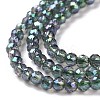 Electroplate Transparent Glass Beads Strands GLAA-H021-01B-FR01-5