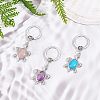 3Pcs 3 Style Natural & Synthetic Stone Keychain KEYC-OC0001-22-5