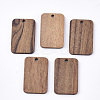 Undyed Walnut Wood Pendants WOOD-T023-05-1