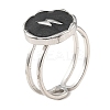 304 Stainless Steel Enamel Open Cuff Rings for Women RJEW-F166-41P-02-1