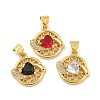 Rack Plating Brass Micro Pave Cubic Zirconia Pendants KK-G513-23A-04G-1