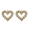 Heart Sparkling Cubic Zirconia Stud Earrings for Girl Women LS-EJEW-H126-18G-2