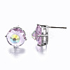 Brass Stud Earrings GLAA-S193-039A-P-3