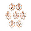 Rack Plating Brass Micro Pave Clear Cubic Zirconia Pendants KK-T060-33-RS-1