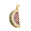 Brass Micro Pave Cubic Zirconia Pendants KK-B141-44G-01-1