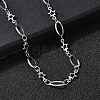 304 Stainless Steel Star Link Chain Necklaces for Women NJEW-A046-02A-P-1