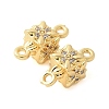 Brass Micro Pave Cubic Zirconia Connector Charms KK-U056-18G-2