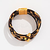 Leopard Print Pattern PU Leather Cord Multi-strand Bracelets for Women XT9904-5