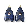Brass & Dyed Natural Lapis Lazuli & Cubic Zirconia Pendants GG-CBAD360-20G-06-1