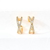 Brass Micro Pave Clear Cubic Zirconia Cuff Earrings EJEW-F370-26G-4