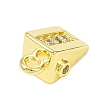 Brass Micro Pave Clear Cubic Zirconia Pendants KK-L238-28G-2