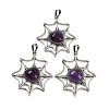 Natural Amethyst Spider Web Pendants X-G-Q163-09AS-08-1