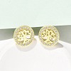 Brass Micro Pave Clear Cubic Zirconia Stud Earrings EJEW-P303-01B-G-2