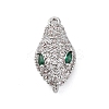 Brass Clear & Green Cubic Zirconia Connector Charms KK-P289-11P-1