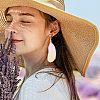 DIY Acrylic Feather Pendant Waxed Cotton Cord Necklace & Earring Making Kits DIY-YW0011-53-6