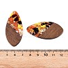 Transparent Resin and Walnut Wood Pendants RESI-T057-05M-4