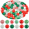 9 Styles Painted Natural Wood European Beads WOOD-SP0001-14-1