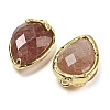 Natural Strawberry Quartz Faceted Pendants G-M431-06G-06-2