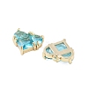 Brass Pave Cubic Zirconia Charms KK-Z059-09G-2