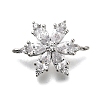 Brass Clear Cubic Zirconia Snowflake Connector Charms KK-Q048-19P-1