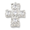 Rack Plating Brass Micro Pave Cubic Zirconia Pendants KK-L224-014P-1