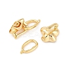 Brass Micro Pave Clear Cubic Zirconia Fold Over Clasps KK-U043-18G-2