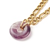 Natural Amethyst Donut Pendant Necklace NJEW-JN03815-02-1