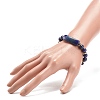 Natural Lapis Lazuli(Dyed) Rectangle Beaded Stretch Bracelet BJEW-JB08982-02-3
