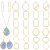 26Pcs 13 Styles Brass & Alloy Open Back Bezel Pendants and Links FIND-OC0003-52-1
