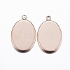 Ion Plating(IP) 304 Stainless Steel Pendant Cabochon Settings STAS-H378-06RG-2