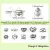 60Pcs 10 Styles Valentine's Day Theme Tibetan Style Alloy Beads TIBEB-CJ0001-38-8