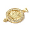 Rack Plating Brass Micro Pave Clear Cubic Zirconia Pendants KK-P267-14A-G-2