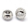 Rondelle 304 Stainless Steel Polymer Clay Rhinestone European Beads GPDL-P003-04-1