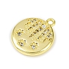 Brass Micro Pave Clear Cubic Zirconia Pendants KK-L238-29G-2