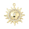 Brass Micro Pave Clear Cubic Zirconia Pendants KK-G548-01A-G-1
