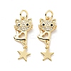 Eco-friendly Brass Micro Pave Clear Cubic Zirconia Pendants X-KK-D080-40G-1